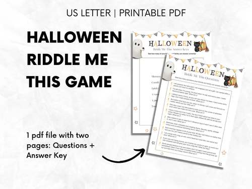 Halloween Riddle Me This Game + Answer Key by CocoBee Creates | TPT