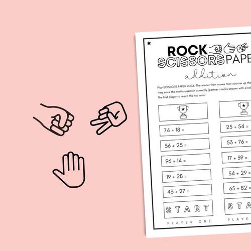 Really Good Stuff® Rock, Paper, Scissors Math Game - Addition