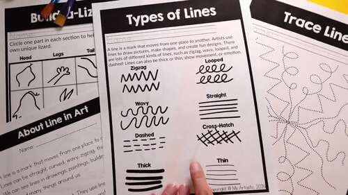 Line Lesson Line Lizard Art Project 1st Grade Art Activity Element of ...