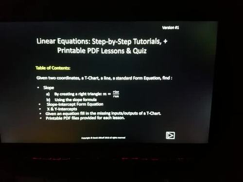Linear Equations: Animated Step-by-Step Solutions 3 Printable PDF Lessons & Quiz