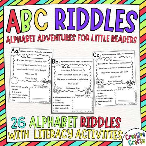 Alphabet Riddles & Activities for Shared Reading ABC Riddles for Pre