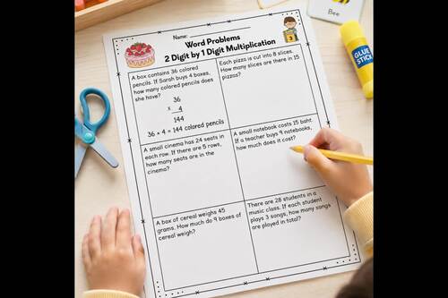 Multiplication Bundle Worksheets & Word Problems | 1, 2 & 3 Digit by 1 ...