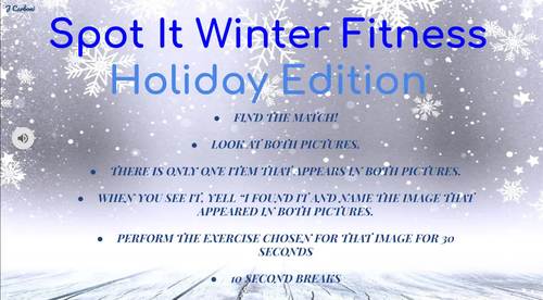 Preview of Spot It Winter Fitness Holiday Edition