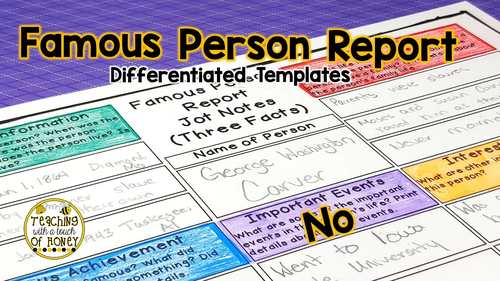 Biography Templates Famous Person Report Research Project Graphic