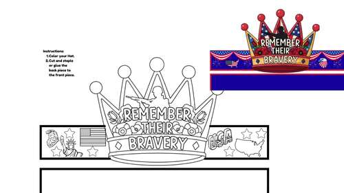Veterans Day Crown Craft Activity | Headband Hat | 5 Designs Color ...