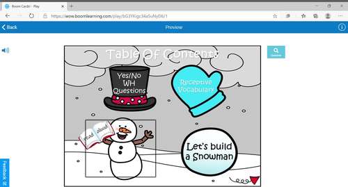 Biggest Best Snowman Book Buddy BOOM Cards by Petite Speech Geek