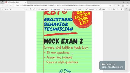 RBT Mock Exam 2 with Explanation Guide | 2nd Edition Task List | Both ...