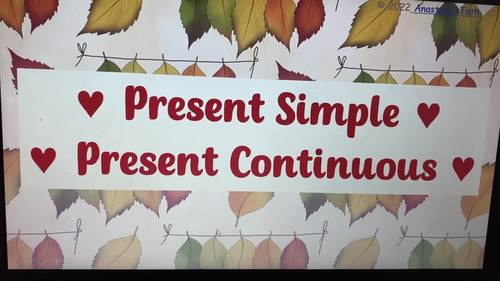 ESL Present Simple or Present Continuous/Progressive grammar game ...