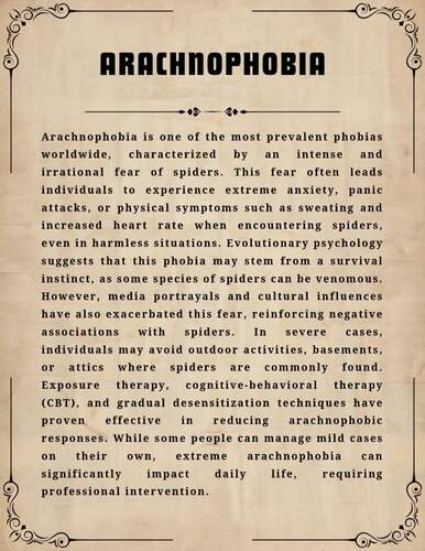 20 Posters of the Top Most Common Phobias, Fears with detailed explanations