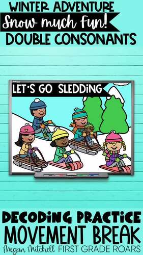 Double Consonants CVCC Decoding Fluency Snow Winter Adventure Movement ...