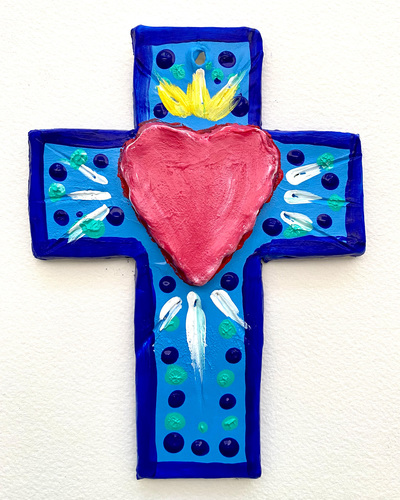 Preview of SACRED HEART CLAY CROSS ART PROJECT
