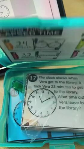 3rd Grade Telling Time & Elapsed Time Math Games, Math Mat & Task Cards Review