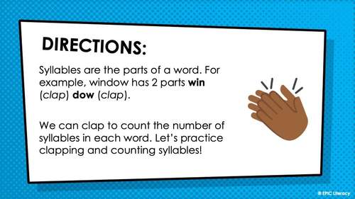 Counting Syllables by EPIC Literacy | TPT