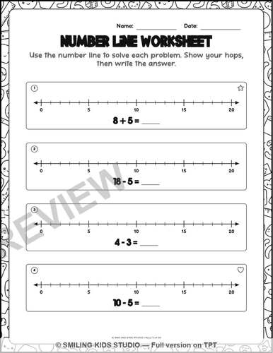Missing Numbers a Number Line | Worksheets | Grades 2-4 by Smiling kids ...