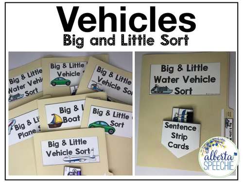 Transportation Big and Little Sort by The Speech Meadow | TpT