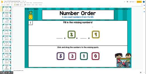 Ordering Numbers to 120 Digital Math Game for Google Slides and Seesaw Activitie