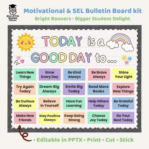 Today is a Good Day to Have a Good Day Bulletin Board Kit | Pastel SEL ...
