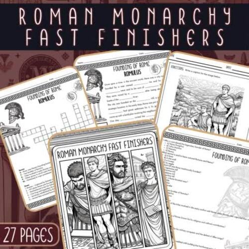 Roman Monarchy Fast Finishers Packet: Crossword Puzzles, Color, Write