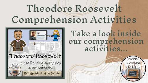 Theodore Roosevelt Close Reading Comprehension Activities | 3rd & 4th Grade