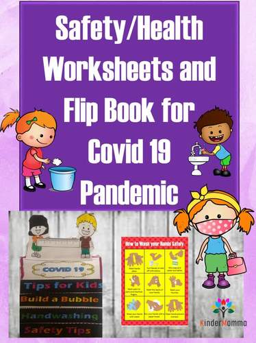 covid 19 safety and health worksheets and flip book by kindermomma learning