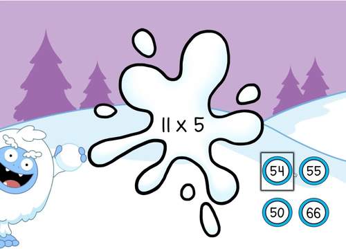 Winter Multiplication Fact Fluency Practice Digital Math Boom Cards