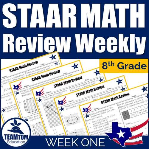 STAAR Math Review Weekly | Grade 8 Week 1