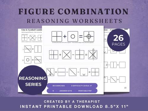 Figure Combination Worksheets | Visual Reasoning Cognitive Exercises (PDF)