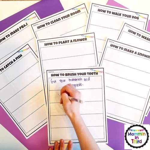 Sequence Writing Activity l Sequencing Order Worksheet l Text Structure ...