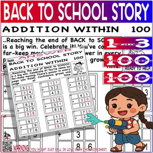 Back to School story addition Within 100 - Learn Math Hero Challenge ...