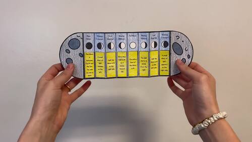 Phases of the Moon Accordion Craft | 8-Panel Science Activity | TPT
