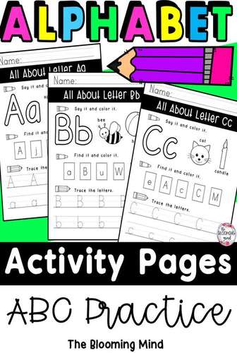 No-Prep Alphabet Practice Pages by The Blooming Mind | TpT