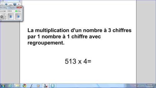 Preview of La multiplication de 3 chiffres par 1 chiffre avec regroupement, Distance, (M55)