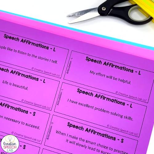 Articulation Affirmation Exit Slips by Creative Speech Lab TPT