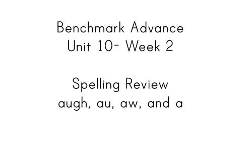 Preview of Benchmark Advance First Grade Unit 10 Week 2 Spelling Video (augh, au, aw, a)