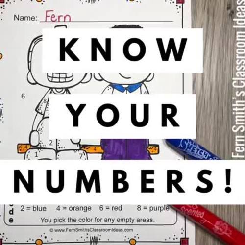 Back to School Color By Number Kindergarten Know Your Numbers | TpT