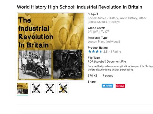 World History High School: Industrial Revolution In Britain | TPT
