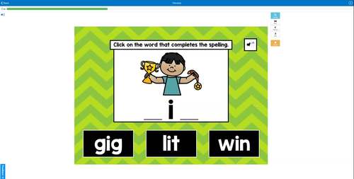 Short I CVC Words Phonics Boom Cards Interactive Digital Task Cards
