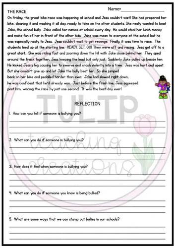 Social Emotional Comprehension Passages - With Reflection Questions