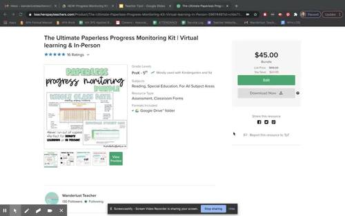 The Ultimate Paperless Progress Monitoring Kit | Virtual learning & In-Person