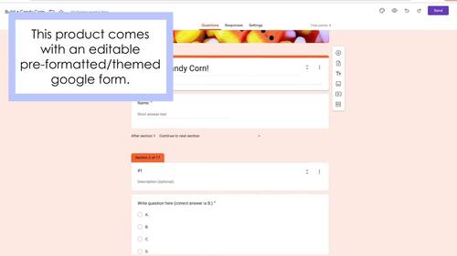 Candy Corn Craft - Halloween Activity - Editable Google Form for Content