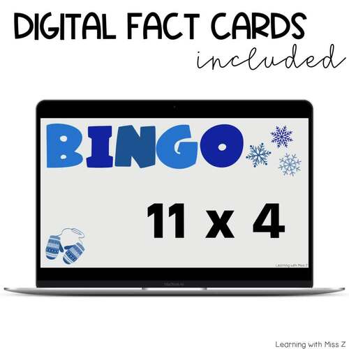 Winter Multiplication Bingo by Learning with Miss Z TPT