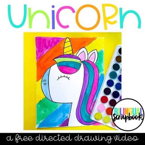 Preview of Unicorn Directed Drawing FREEBIE