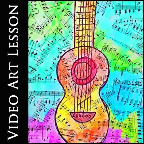 Preview of GUITAR COLLAGE Art Project | Drawing & Painting for FATHER'S DAY