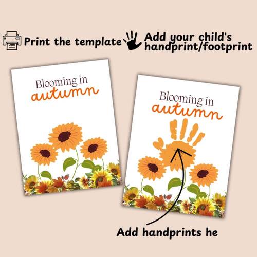 Fall Handprint Craft Template | Fall Activities | Preschool Autumn Fall ...