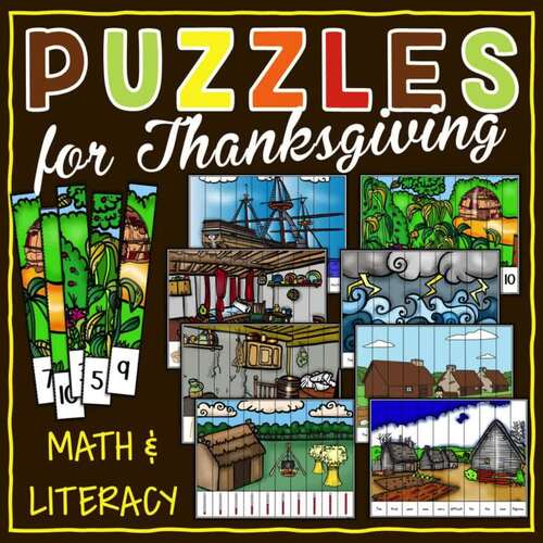 Thanksgiving Sequencing Puzzle Strips | Literacy and Math Center Activities