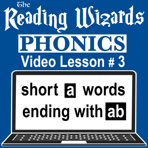 Preview of Phonics Video/Easel Lesson - Short A Words Ending With AB - Reading Wizards #3