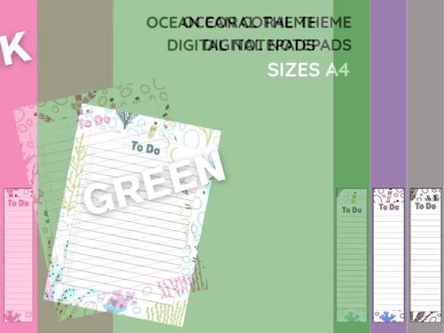 *FREEBIE* Ocean Coral Theme Digital Note/To Do Pages by joyfulaloha