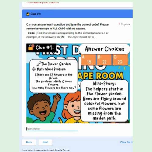 First Day of Spring Math Escape Room – Word Problems & Math Review | Grades 2–3