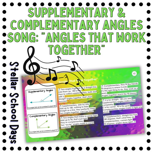 Complementary & Supplementary Angles Song: 
