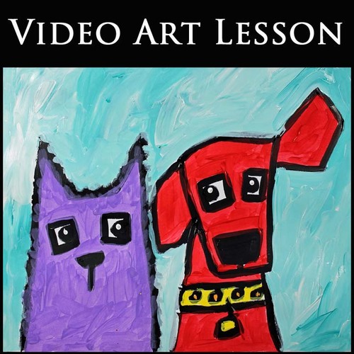 Preview of CAT & DOG Video Art Tutorial | Step-By-Step Drawing & Painting Project